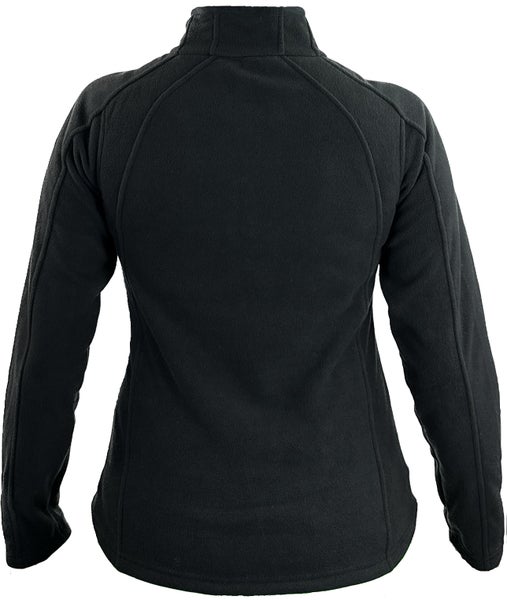 Schwarze Fleecejacke von hinten