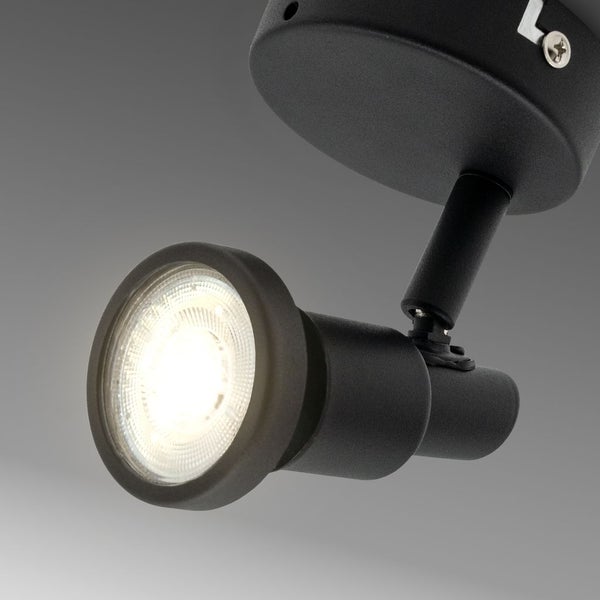 Wandlampe - 4,8W, 400lm, LED, schwenkbar, IP44, warmweiß, schwarz