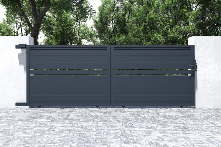 Schiebetor 4m CIMONE H.140 graues Aluminium