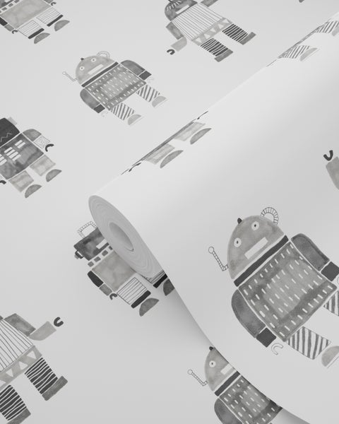 Tapetenrolle mit Roboter-Motiv