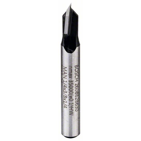 Bosch V-Nutfräser 1/4 Ø 6,3 mm L 9,2 mm G 45 mm 90° - 2608628630