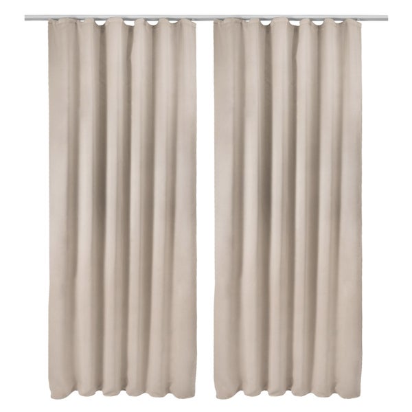 Beautissu Amelie BK Vorhang mit Kräuselband 140x245cm Creme (2tlg)