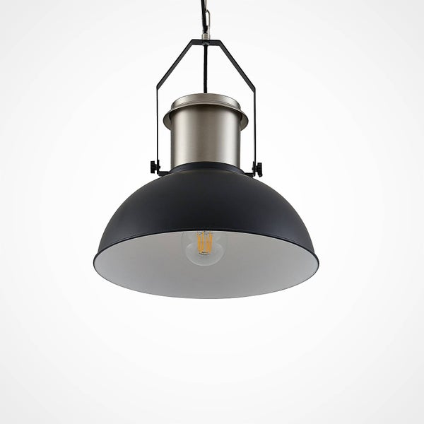 Lindby Pendelleuchte Freitjof (Vintage, Industriell) in Schwarz aus Metall (1 flammig E27) - Deckenlampe Esstischlampe Hängelampe Hängeleuchte Wohnzimmerleuchte