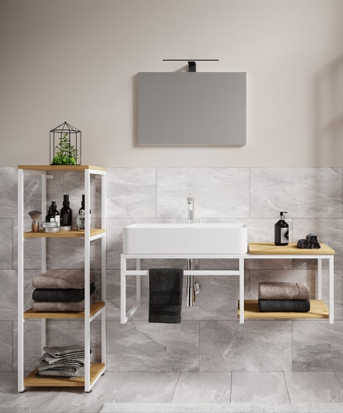 4-tlg. Waschtisch Badmöbel Waschbecken Bitila 100