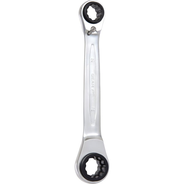 KS TOOLS 4 in 1 GEARplus umschaltbar Doppel-Ratschenringschlüssel 21 x 22 x 24 x 27 mm - 503.4553