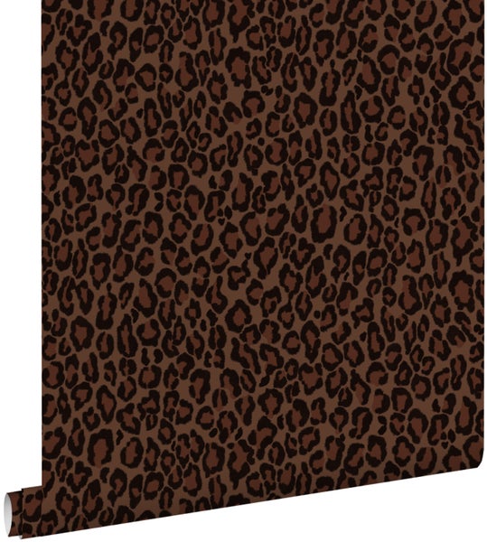 ESTAhome Tapete Leopardenmuster Dunkelbraun - 50 x 900 cm - 131401