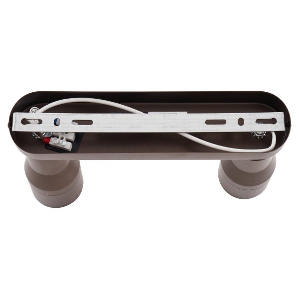 Braune Wandleuchte mit zwei Lampenfassungen zur Innenbeleuchtung