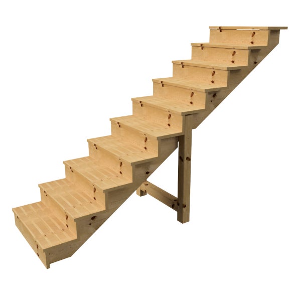 Holztreppe mit sieben Stufen