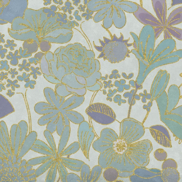 Blumenmuster mit Goldlinien