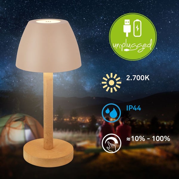 LED Tischlampe Akku LED Tischleuchte Kabellos Dimmbar Touch IP44 Warmweiß