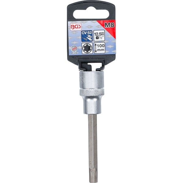 BGS Bit-Einsatz Länge 100 mm Antrieb Innenvierkant 12,5 mm (1/2) Keil-Profil (für RIBE) M8 - 4163