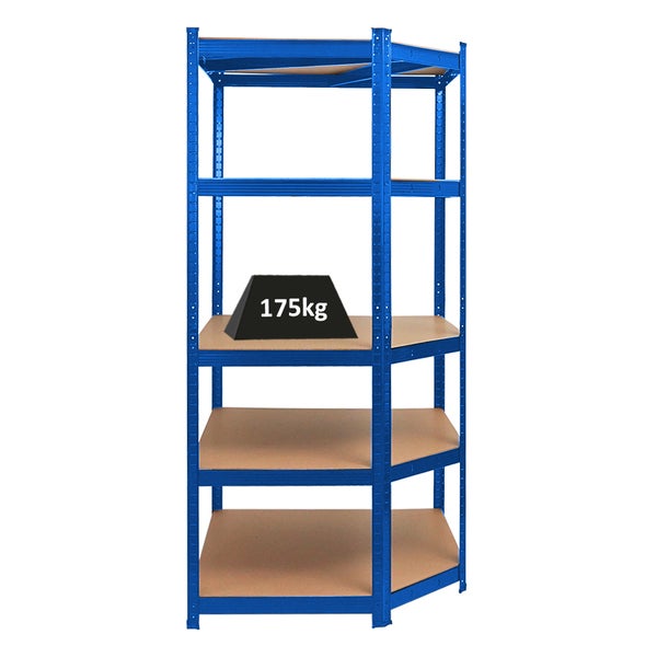 PROREGAL Eckregal Ragnar für Gesamtlast 875 kg HxBxT 180 x 90 x 60 Blau Kellerregal Steckregal Garagenregal Lagerregal