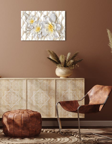 Leinwandbild, Canvasmaterial, Handmade in Deutschland, Wandbild, bedruckt, Blüten mit Schmetterlingen_ CCS00405 in 60x40cm