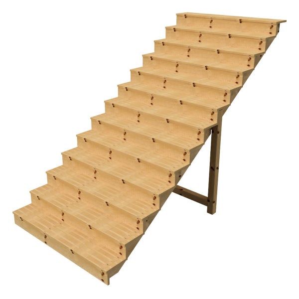 Holztreppe mit dreizehn Stufen