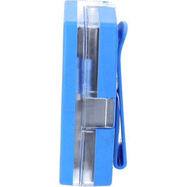 Blauer Pillen-Organizer mit durchsichtigem Deckel