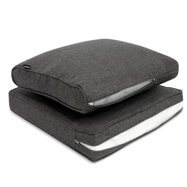 Beautissu Ilano Loungekissen Outdoor Sitz 50x50x8cm Graphitgrau