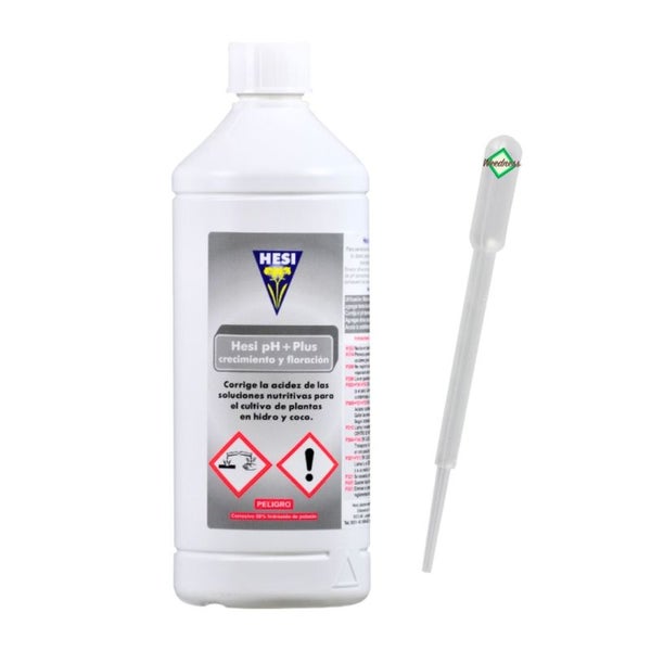 Hesi pH+ Plus 1 Liter – Mineralischer pH-Heber für Gesunden Pflanzenwuchs & Höhere Erträge | Mit Pipette für Präzise Dosierung | Umweltfreundlich & Für Alle Pflanzenarten