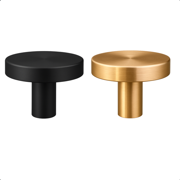 Zwei Möbelknöpfe aus Metall