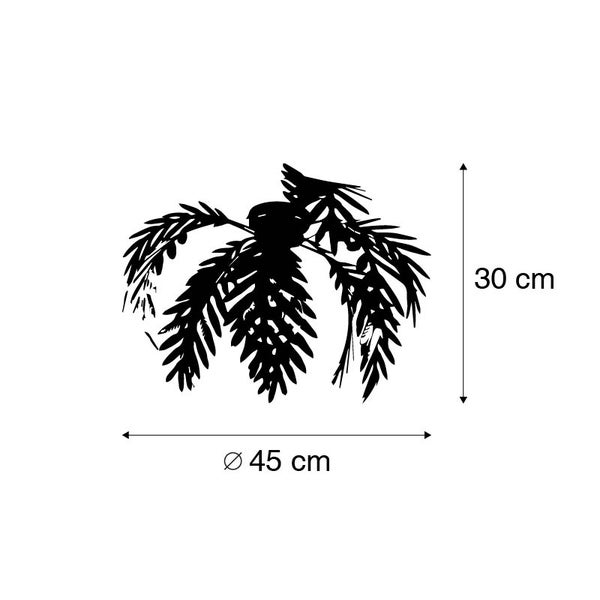 Illustration einer künstlichen Pflanze mit den Maßen 45 mal 30 Zentimeter.