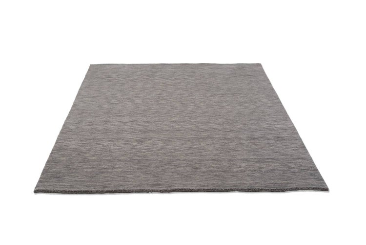 Wollteppich Luxus Designerteppich moderner uni Teppich aus reiner Schurwolle Grau 195x250 cm