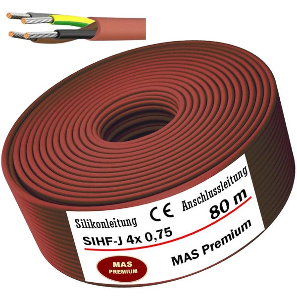 Silikonleitung SIHF-J 4x0,75 Millimeter als 80 Meter Ring für elektrische Anschlüsse