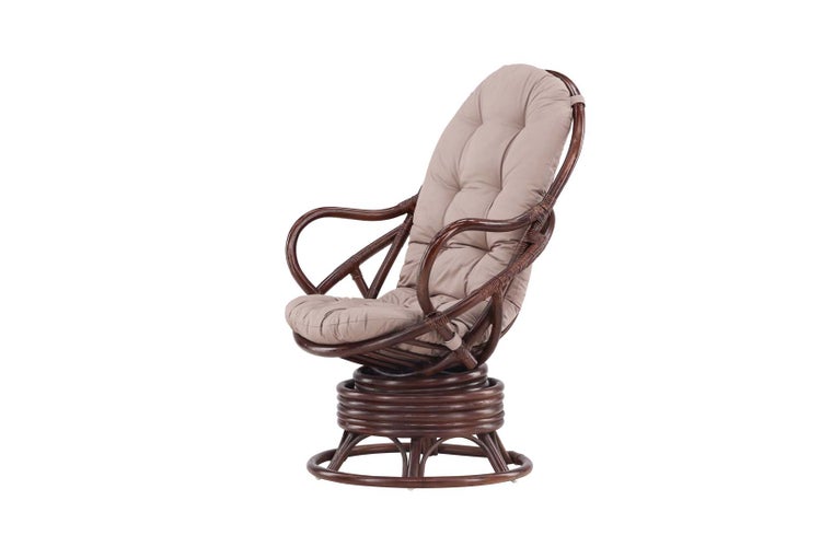 Swing Sessel mit Gartenkissen Nussbaum dekor. 74 X 85 X 108 cm