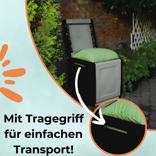 Gartenbox Auflagenbox Box für Gartenauflagen Balkon Aufbewahrungsbox Garten Kissenbox Outdoor Gartentruhe Wetterfest 160 L
