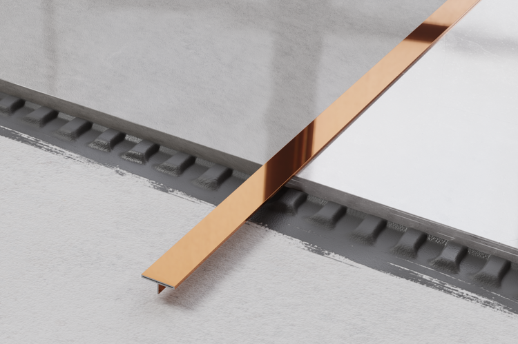 T-förmiges Fliesenschiene aus Metall für Wand- und Bodenfliesen
