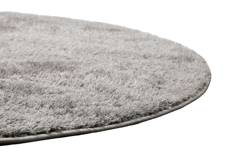 Teppich Rund Hellgrau Hochflor  Flavio Homie Living 200 cm rund