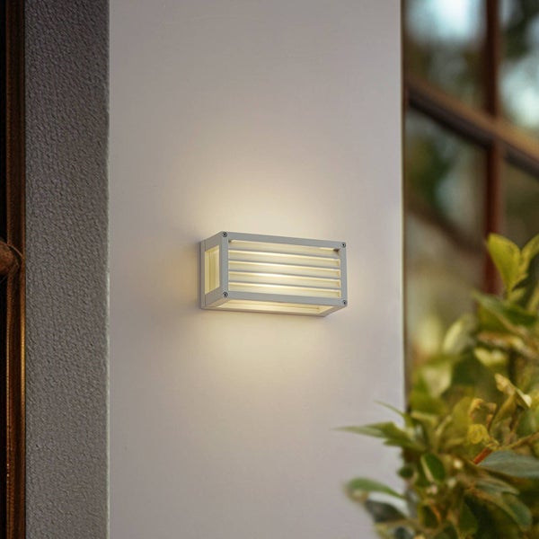 Lucande Wandleuchte außen Aurelien (spritzwassergeschützt (Modern) in Weiß aus Aluminium (1 flammig, E27) - Außenwandleuchten Wandlampe Led Außenlampe Outdoor für Außenwand/Hauswand