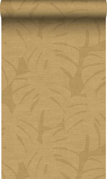 Origin Wallcoverings Tapete tropische Blätter Ockergelb - 50 x 900 cm - 347811