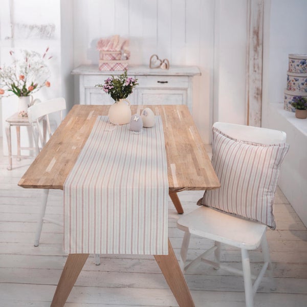 FRANK FLECHTWAREN|Tischläufer Nostalgie, 40 x 140 cm, BAUMWOLLE, LEINEN