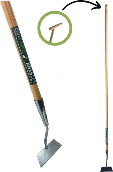 Synx Tools Pendelhacke mit Holzstiel für Gartenarbeiten