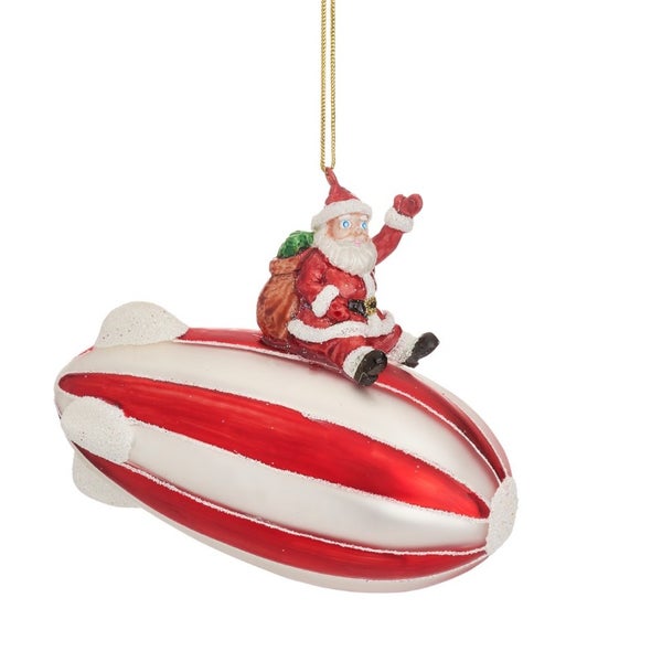 Weihnachtsmann auf Zeppelin Weihnachtskugel - Sass & Belle