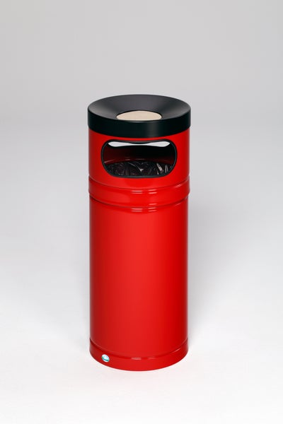 PROREGAL Robuster Kombiascher Mit Aluminium Kopfteil Für Kunststoffsäcke 56 Liter HxBxT 88,5 x 36,5 x 36,5 cm Verzinkter Stahl Rot