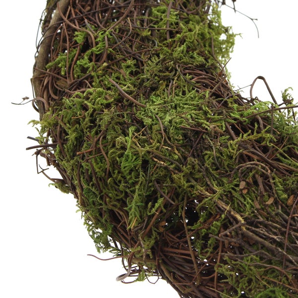 FRANK FLECHTWAREN | Kranz Moos, ca. Ø 40 cm, Innen-Ø 20 cm, ohne Deko, NATURMATERIALIEN, METALL