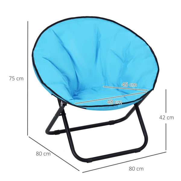 Outsunny Klappstuhl, faltbar, Metall + Oxfordstoff, 80 x 80 x 75 cm, Blau