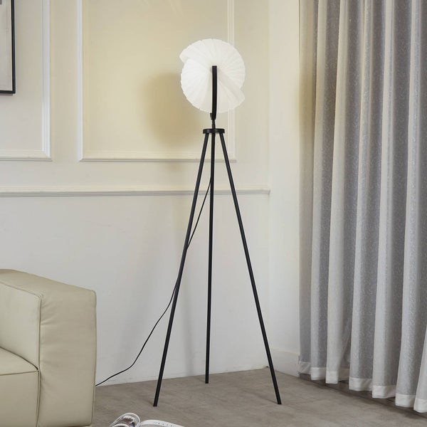 Lucande Stehlampe Helva (Skandinavisch) in Weiß (1 flammig, E27) - Design Stehleuchte Floor Lamp Standleuchte Wohnzimmerlampe Wohnzimmerleuchte