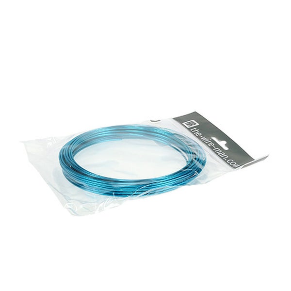 Aluminiumdraht blau, Rolle in Kunststoffverpackung für Bastelarbeiten.
