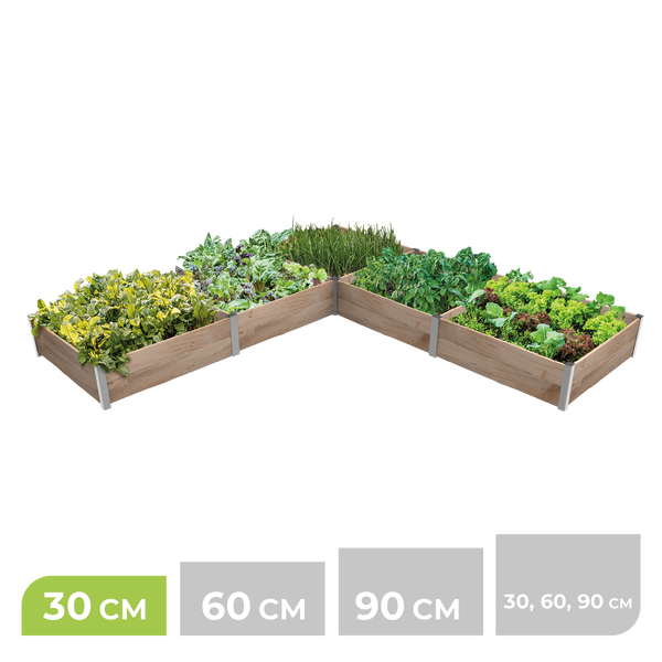 5m² Eck-Hochbeet ErnteMAXX aus Holz Höhe 30 cm