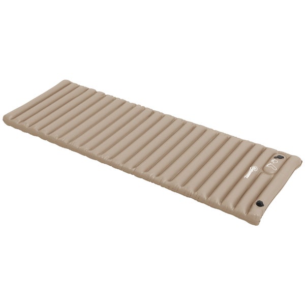 Outsunny Camping Isomatte, Luftmatratze mit Fußpumpe, wasserabweisend Luftbett mit Tragetasche, Schlafmatte für Garten, bis 120 kg belastbar, Khaki