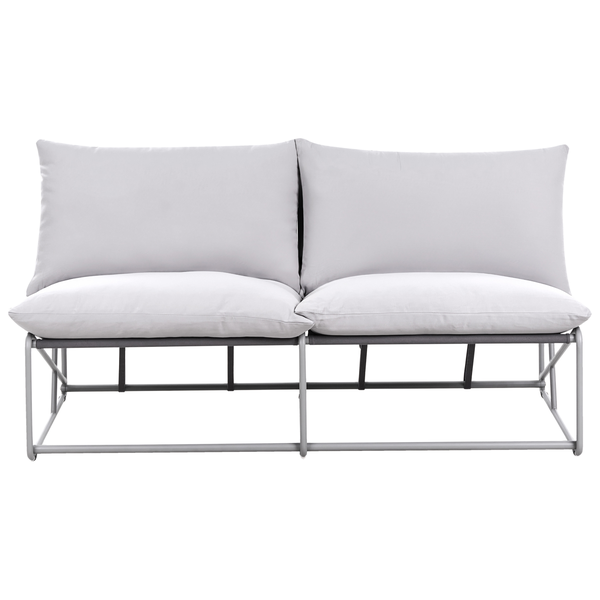 Zweisitzer-Gartensofa mit Kissen und Metallrahmen