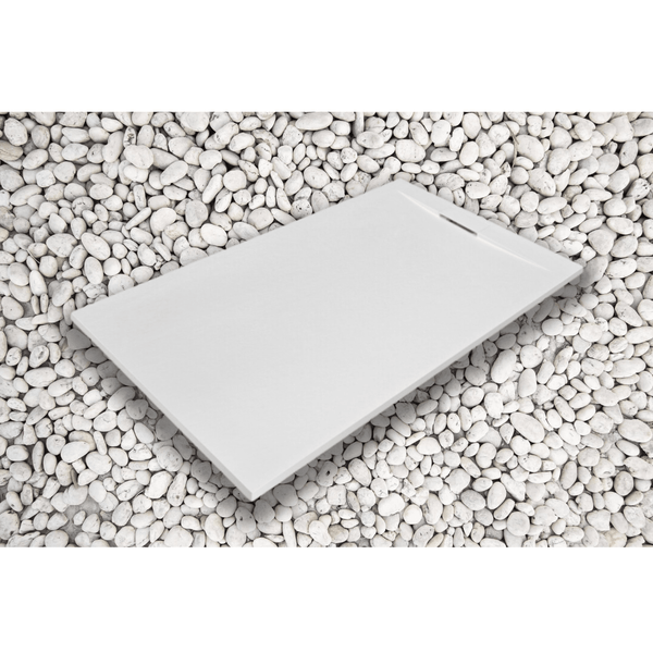 Duschwanne 90X70 cm WEISS Vulcano Line PLUS aus Harz und Marmorpulver mit Seitengitter AUS MARMORESINA - FRASCIO