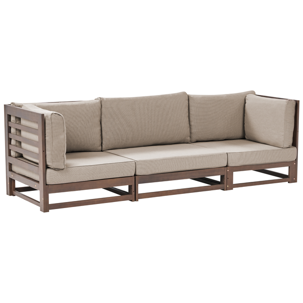 Gartensofa 3-Sitzer TRANI modular zertifiziertes Akazienholz Dunkelbraun