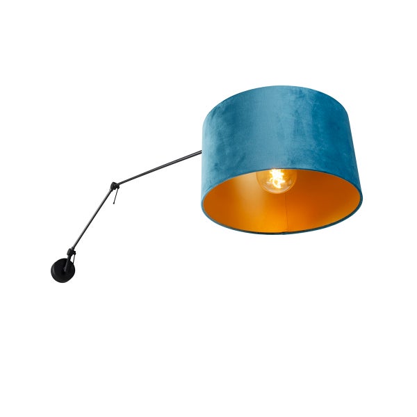 Blaue Wandleuchte mit verstellbarem Arm