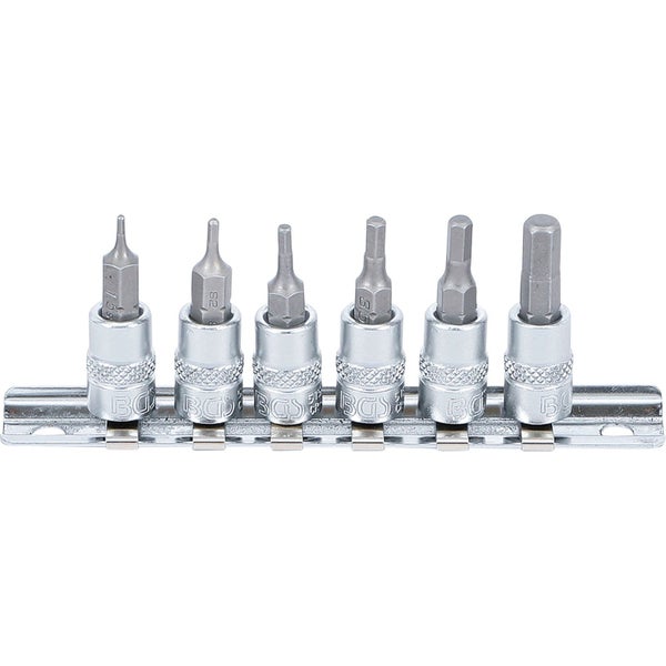 BGS Bit-Einsatz-Satz Antrieb Innenvierkant 6,3 mm (1/4) Innensechskant 1,5 - 6 mm 6tlg. - 5151