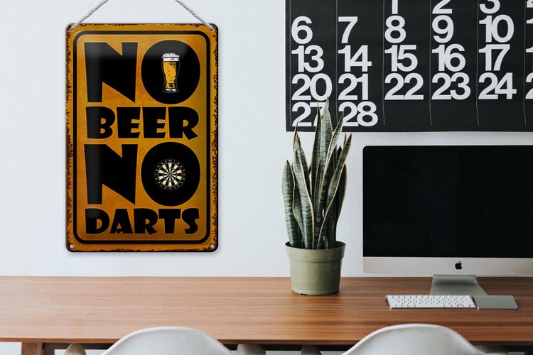 Blechschild Spruch 20x30cm No Beer No Darts