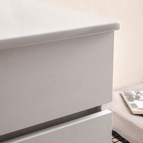Unterschrank, Waschtisch und LED Lichtspiegel, 90x46cm | Sole