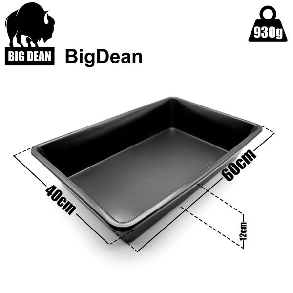 BigDean Ölauffangbehälter 60x40x12 cm aus robustem Kunststoff – Auffanghilfe für Ölwechsel – Made in Germany