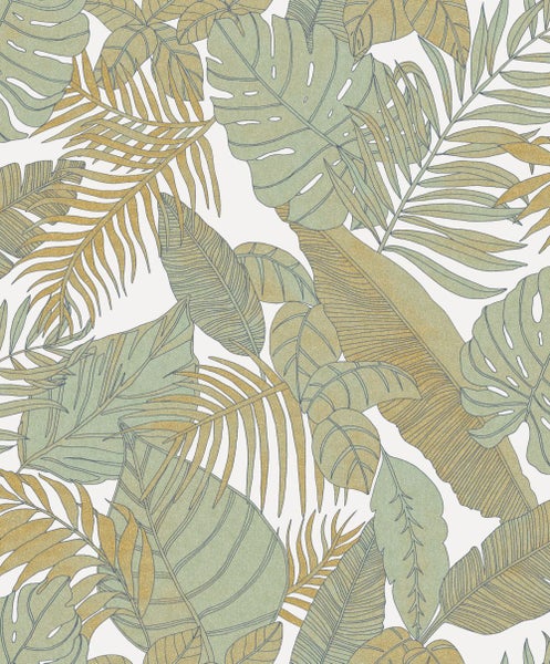 Tapete mit tropischen Pflanzenmotiven